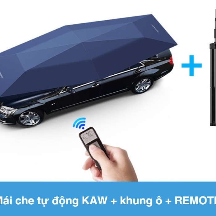 Mái Che Nắng Ô Tô Gấp Gọn 4.8m Màu Xanh Than Chống Nóng, Bảo Vệ Nội Thất, Gấp Gọn Nhanh