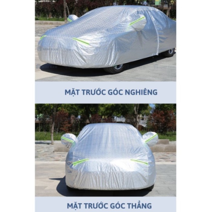 Bạt Phủ Xe Ô Tô Màu Xám (490x200x175cm) - Chống Nắng, Chống Nước, 3 Lớp Siêu Bền