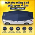 Mái Che Nắng Ô Tô Gấp Gọn 4.2m Màu Xanh Than Chống Nóng, Bảo Vệ Nội Thất, Gấp Gọn Nhanh