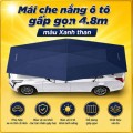 Mái Che Nắng Ô Tô Gấp Gọn 4.8m Màu Xanh Than Chống Nóng, Bảo Vệ Nội Thất, Gấp Gọn Nhanh