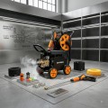 Máy Rửa Xe Cao Áp 2800W có bánh xe nhỏ gọn, giá tốt, chính hãng
